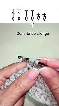 ￼ la maille serré allongé, la demi-, bride allongée et la bride allongée en point crochet #crochet