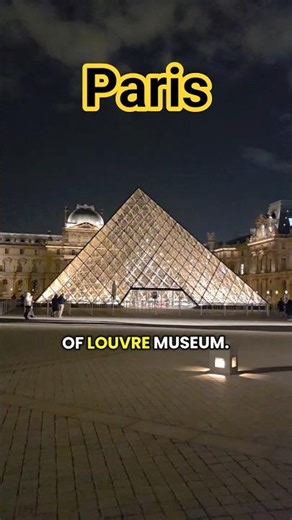View of the Louvre Pyramid at Night in Paris, France. #paris