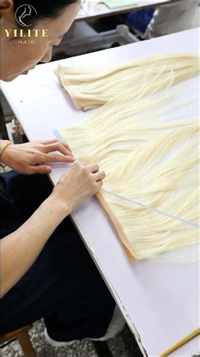 Factory tape hair making. Follow @yilitehair to see more hair videos.💥