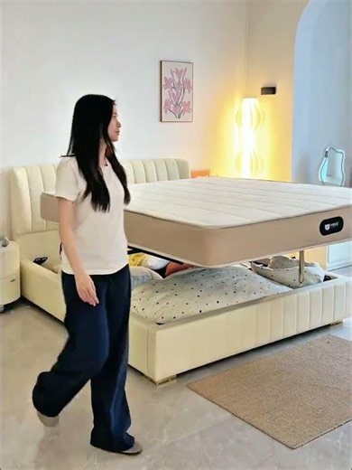 ベッド下にたっぷり収納＋シーツ交換が超ラク😳#storagebed #shorts#home#bed#livingspace
