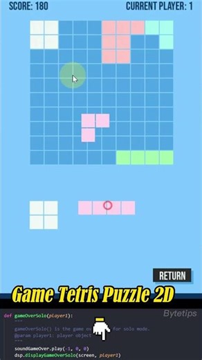 Create Tetris 2D game using python #shorts #coding #programming