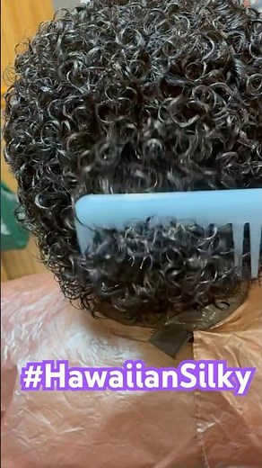 Hawaiian silky. Curly perm on natural hair.