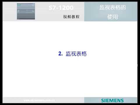 A20 西门子 SIMATIC S7-1200 PLC 软件及编程 - 监视表格的使用
