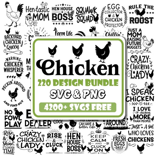Chicken SVG Bundle: Farmhouse Designs (digital Download) - Etsy
