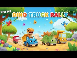 Dino Truck Rally | Fun Dinosaur Truck Adventure Song for Kids | Nursery Rhyme