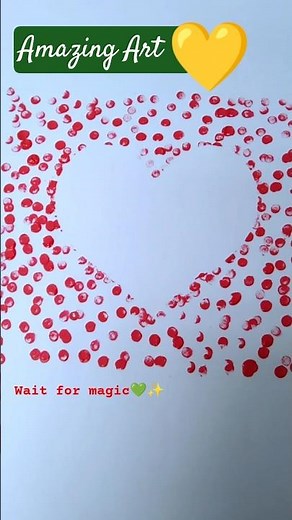Red Dot Heart Painting ❤️ Easy Satisfying Art Tutorial | DIY Love Art #shorts #sastisfying