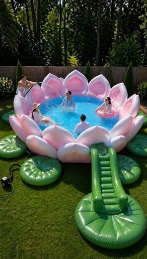 Giant Inflatable Lotus Pool | Stunning Luxury Backyard Floating Pool Design Ideas