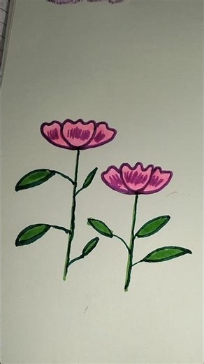 flower making with brush pen