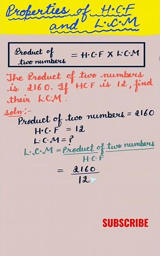 The product of two numbers and hcf is given .Find lcm | Hcf and lcm property sum #shorts