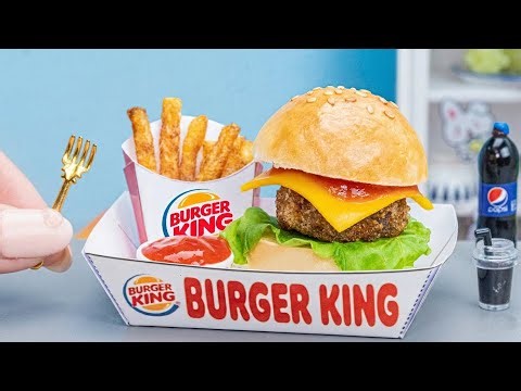 How To Make Miniature Cooking Awesome Miniature Burger King Fast Food Tutorial Step By Step