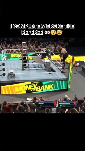 I COMPLETELY BROKE THE REFEREE 👀😲🤣 #wwe #wwe2025 #funnymoment #fail #meme #lmao #lol #shorts #funny