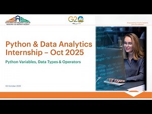 Python & Data Analytics Internship | Session 2: Python Variables, Data Types & Operators | SASF