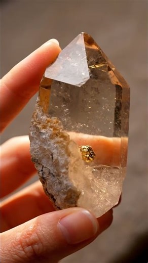 Gold Moving Inside Enhydro Quartz | Macro ASMR