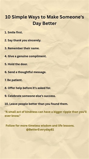 10 Simple Ways to Make Someone's Day Better