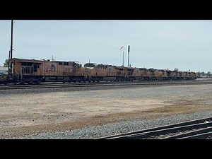 UP 5814 leads a intermodal/freight train into Roseville CA on 5-1-2026