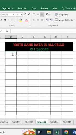 8.4K views · 89 reactions | Excel Formula & Tricks - Write any word or Sentence in Multiple cells within 1 Second - #shorts #reels #spreadsheets #computer | Ovins Kawre | Facebook