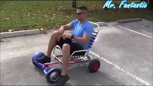 Make your own HoverCart using a Hoverboard and a chair. Via: Mr. Fantastic | UNILAD Tech