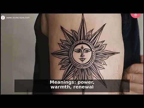 25 Sun Tattoo Ideas & Meanings | Sun Tattoo Designs