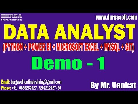 DATA ANALYST tutorials || Demo - 1 || by Mr. Venkat On 01-01-2026 @7PM (IST)