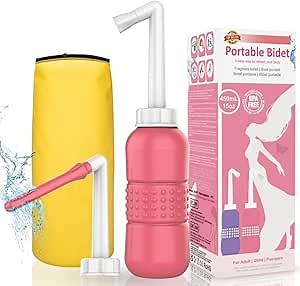 2-in-1 Douche Bottle for Women Vaginal Cleansing System + Portable Bidet Travel Bidet Bottle with 450ml Capacity Enema Bottle