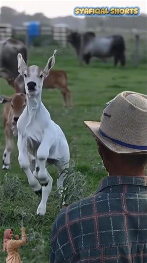 Bahagia itu Sederhana, Liat Anak Sapi Lompat-lompat Kayak Gini Bikin Peternak Senyum😊#animals #viral