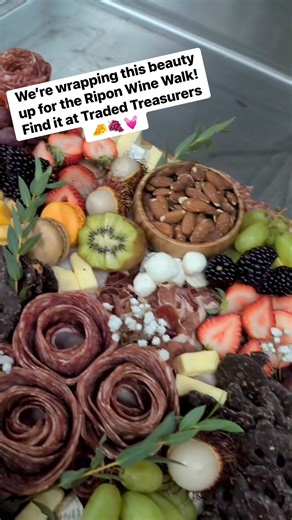 The perfect pair: wine and charcuterie! Next stop: Traded Treasures Thrift Store and Community Food Pantry Enjoy Ripon’s Wine Walk! | Go-Dutch Solutions