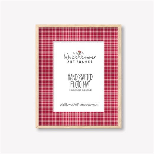 Farmhouse Gallery Wall Decor, Red Plaid Photo Mat, Red Matboard for Frame, Handcrafted 8x10 8x8 5x7 4x6 - Etsy