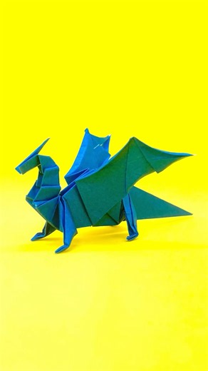 【Origami Dragon Tutorial】Standing Dragon with Spread Wings! Beginner-Friendly 3D Model #142