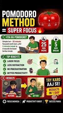 Pomodoro Method Explained | Study Smarter with 25-5 Rule 🔥 #Short #studyeffectively #pomodoro #focus