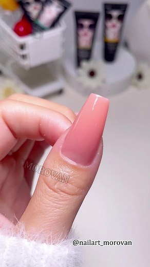 Poly gel tutorial for beginners. Don't forget to apply a base coat on your natural nail first.💅💅💅. #fyp #nails #nailart #polygel #tutorial#morovan