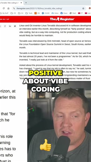 Linus Torvalds on AI Coding, Rust, NVIDIA, and Linux #shorts