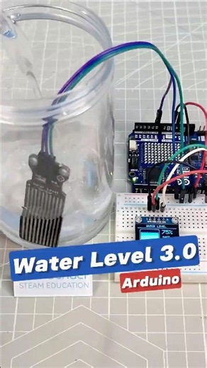 Arduino Water Level Monitor with OLED 💧 #arduino #waterlevelsensor #oled #diyelectronics