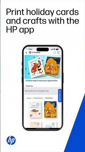 Print holiday cards and crafts with the HP app | HP Printers #short