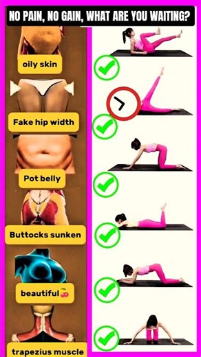 6 Best Home Exercises to Flatten Belly, Lift Chest ,Fix Hips & Slim Legs | Full Body Workout #shorts