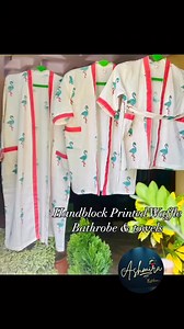 wa.me/9482736770 Handblock printed Waffle Bathrobes & Towel set This is my first launched product direct from artisans inshallah soon will add up many more products Waffle BathRobe Description Let’s make Bath time fun for our little ones with our super cute hand crafted bathrobes .. Material : waffle cotton Size : according to age group Length : 2-4 yrs Length: 5-7 yrs Length : 8-11yrs Adults also available Our bathrobes are superb cool, breathable, soak-able , stylish..looks woowww in public pl