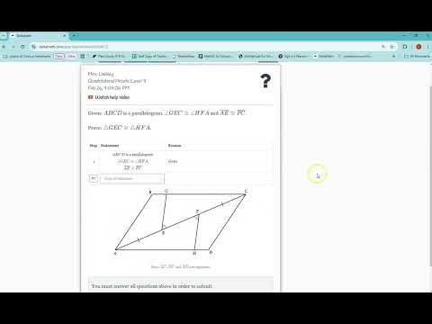Quadrilateral Proofs Level 1 #4 6
