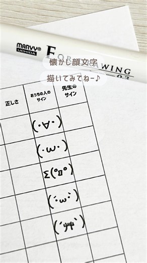 音読カード簡単イラスト！懐かし顔文字の描き方