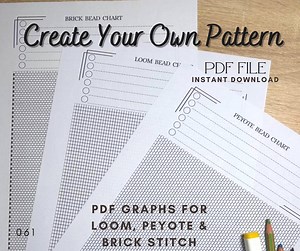 Printable Beading Design Templates PDF, Blank Graph Paper for Loom, Peyote & Brick Stitch, Create Your Own Bead Patterns, Miyuki Delica 11 - Etsy