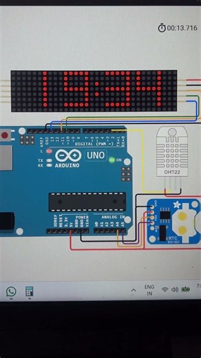 8x8 LED Matrix Info Display 🔴 #Arduino #MAX7219 #DHT22 #Shorts