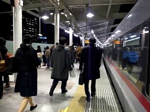"Seibu-Shinjuku Station Platform Walking" (100126-2148)