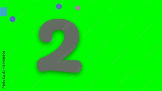 A colorful digital countdown timer ticking from 30 down to 1 on a green screen background