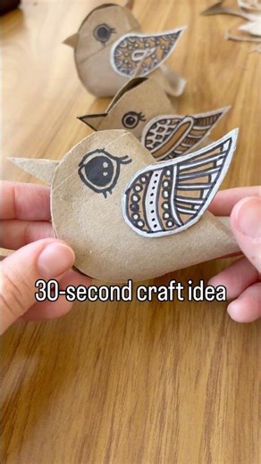 Toilet paper roll craft - bird in 30seconds