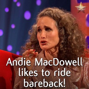 Andie MacDowell tells a funny horse story from her old conservative neighbourhood in the States... | The Graham Norton Show