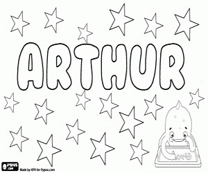 Arthur, name for boy coloring page printable game