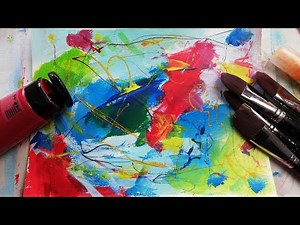 Acrylmalen mit starken Farben - einfache Technik - malen für Anfänger - painting demo