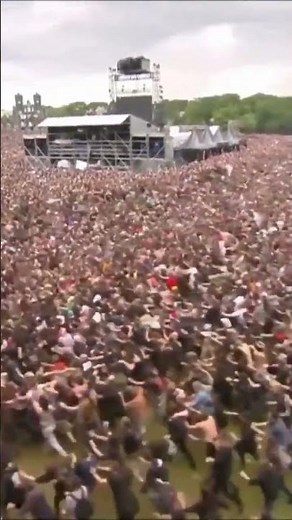 Huge wall of death during metal music performance #music #Amazing #performance #metal #wallofdeath