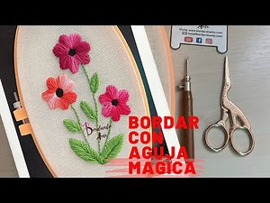 Bordar flores con aguja mágica Punch needle