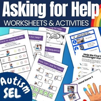 Asking for help Worksheets & Activities Autism Preschool K Social Skills & SEL