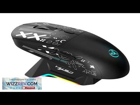 HXSJ T90PRO Tri mode Wireless Gaming Mouse with RGB Charging Dock 12000DPI 86g