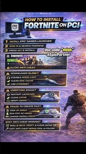 Fortnite: How to Install on PC (Epic Games Launcher) #shorts